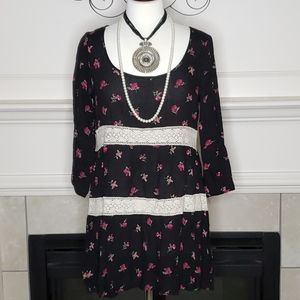 Forever 21 Babydoll Dress with Lace Trim Accents